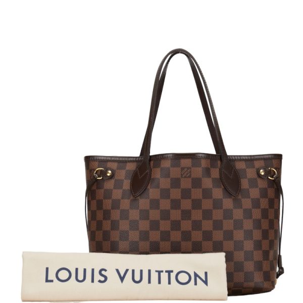 1 0150492 9 Louis Vuitton Damier Neverfull PM Tote Brown