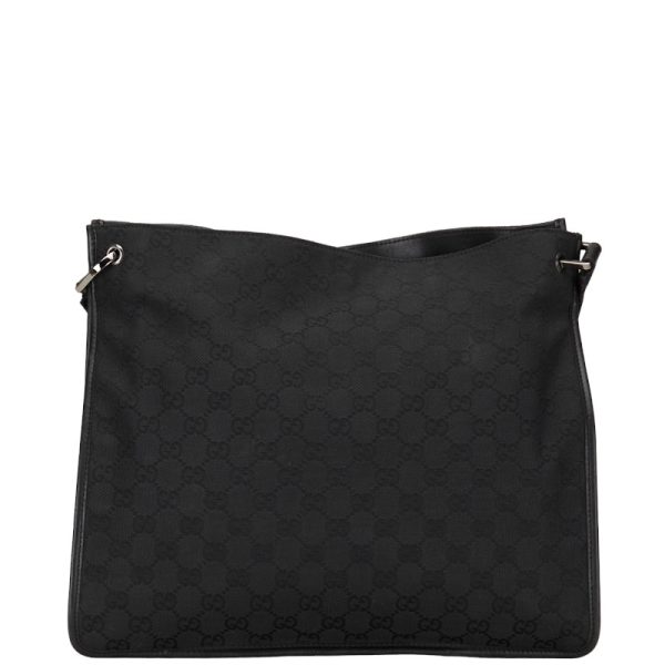 1 0150509 3 Gucci GG canvas shoulder bag black leather