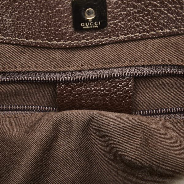 1 0150516 8 Gucci GG Canvas Tote Bag Brown Beige Canvas Leather