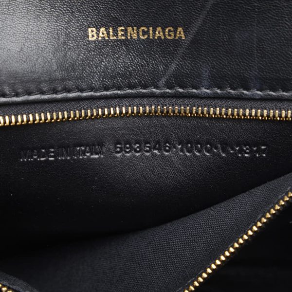 1 0150529 11 Balenciaga Hourglass Small 2WAY Black Leather