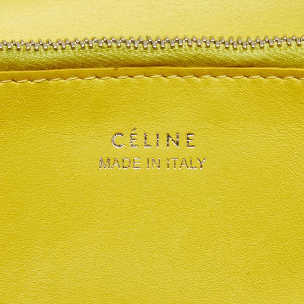 1 0150700 9 Celine Large Flap Multi Function Long Wallet Greige Yellow Leather