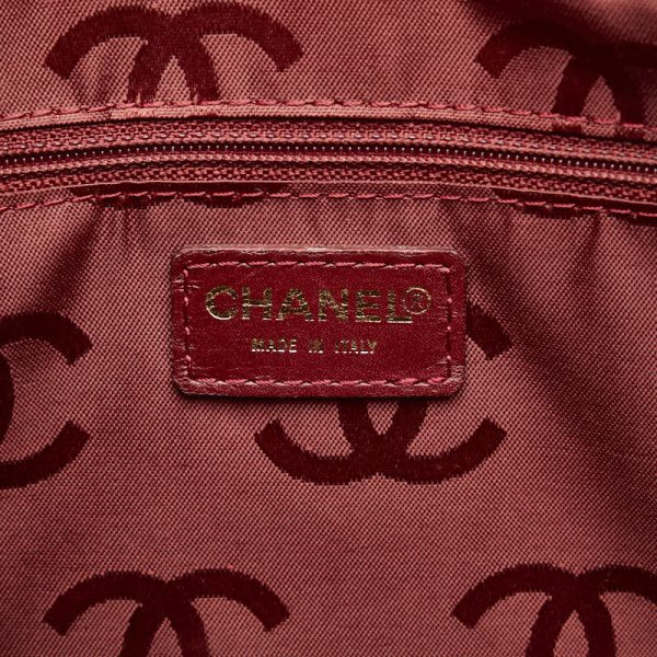 1 0151206 7 CHANEL Cocomark Wild Stitch Handbag Mini Boston Bag Red Lambskin