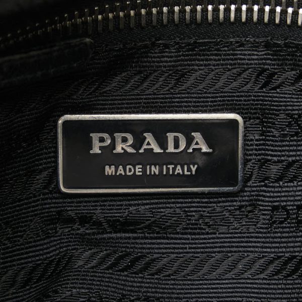 1 0151245 7 Prada Triangle Logo Plate One Shoulder Bag Black Nylon Leather