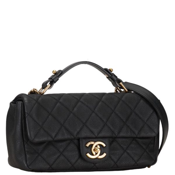 1 0151499 2 CHANEL Matelasse 25 Coco Mark Chain Bag Black