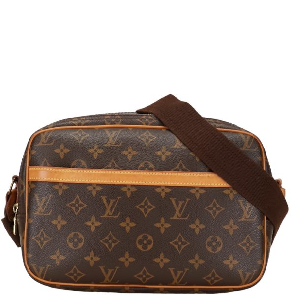 1 0151511 1 Louis Vuitton Monogram Reporter PM Shoulder Bag Brown