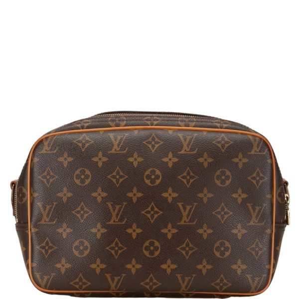 1 0151511 3 Louis Vuitton Monogram Reporter PM Shoulder Bag Brown