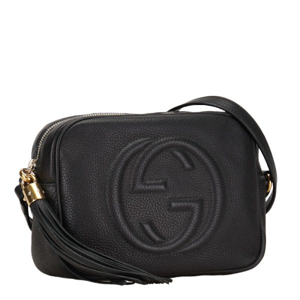 1 0151589 2 Gucci Interlocking G Soho Tassel Small Disco Shoulder Bag Black