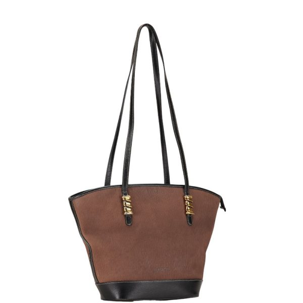 1 0151787 2 LOEWE Velazquez Tote Bag Handbag Brown Black Leather