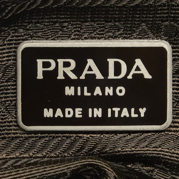 1 0151799 7 Prada Triangle Logo Plate Handbag Tote Bag Green Nylon