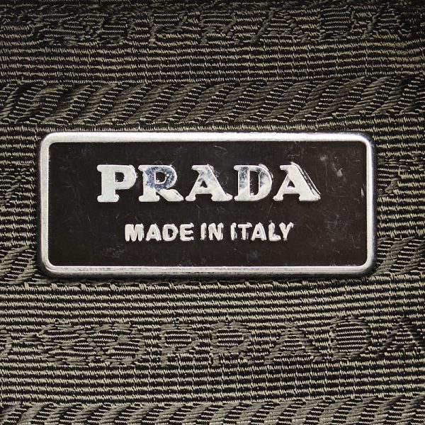 1 0151801 7 Prada Triangle Logo Plate Shoulder Bag Khaki Green Nylon