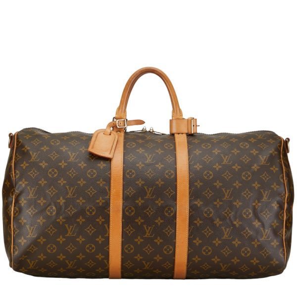 1 0151820 2 Louis Vuitton Monogram Keepall Bandouliere 55 Bag M41414 Brown