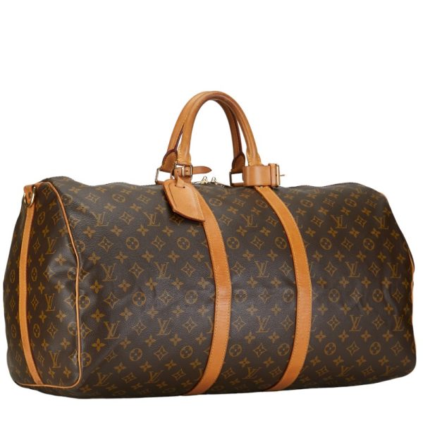 1 0151820 3 Louis Vuitton Monogram Keepall Bandouliere 55 Bag M41414 Brown