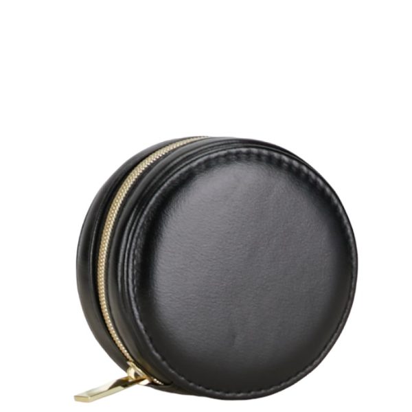 1 0151852 2 Saint Laurent Circle Round Pouch Black Polyester