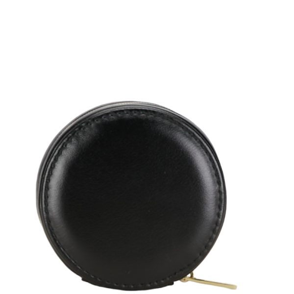 1 0151852 3 Saint Laurent Circle Round Pouch Black Polyester