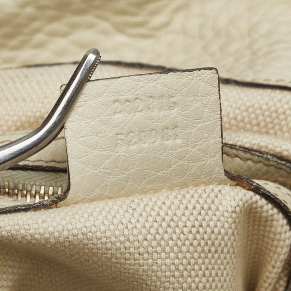 1 0151991 9 Gucci GG Canvas Bamboo Shoulder Bag Beige