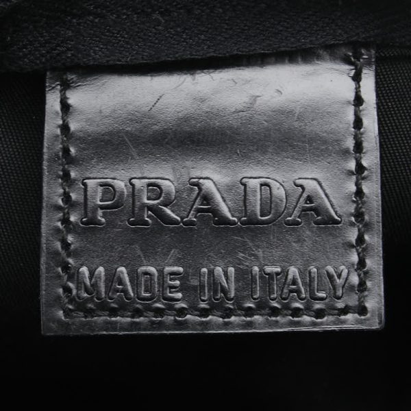 1 0152092 7 PRADA Triangle Logo Plate Pouch Black Nylon Leather