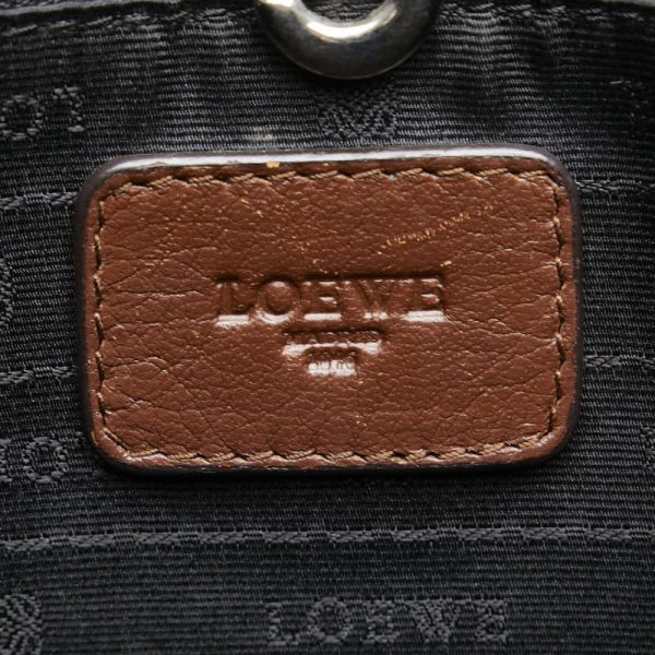 1 0152093 7 LOEWE Logo Handbag Brown Leather