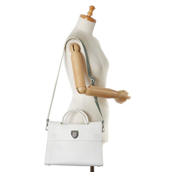 1 0152115 10 Dior Ever Handbag Shoulder Bag 2WAY White Leather