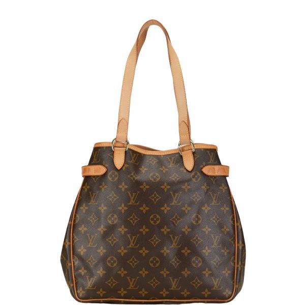 1 0152121 3 Louis Vuitton Monogram Batignolle Vertical Shoulder Bag Tote Brown