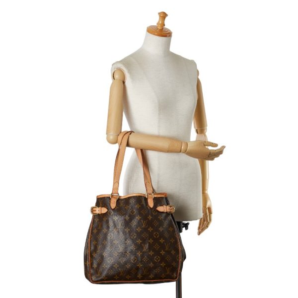 1 0152121 9 Louis Vuitton Monogram Batignolle Vertical Shoulder Bag Tote Brown