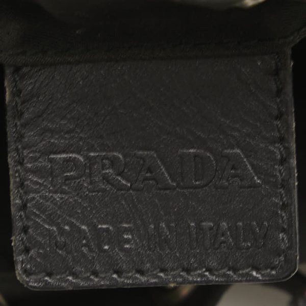 1 0152619 7 PRADA Triangle Logo Plate Pouch Black Nylon Leather