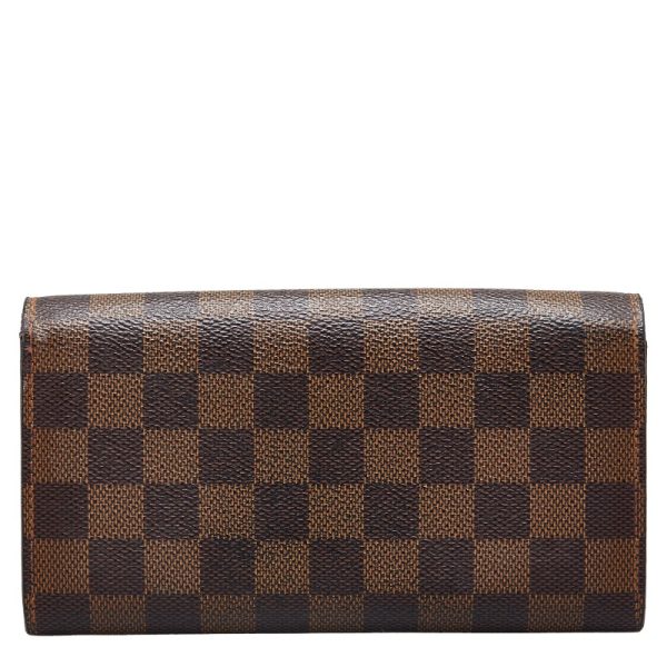 1 0152620 3 Louis Vuitton Damier Portomone Credit Long Wallet N61726 Ebene Brown