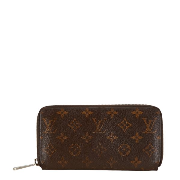 1 0152644 1 Louis Vuitton Monogram Round Zipper Long Wallet Brown