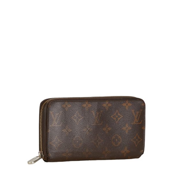 1 0152644 2 Louis Vuitton Monogram Round Zipper Long Wallet Brown