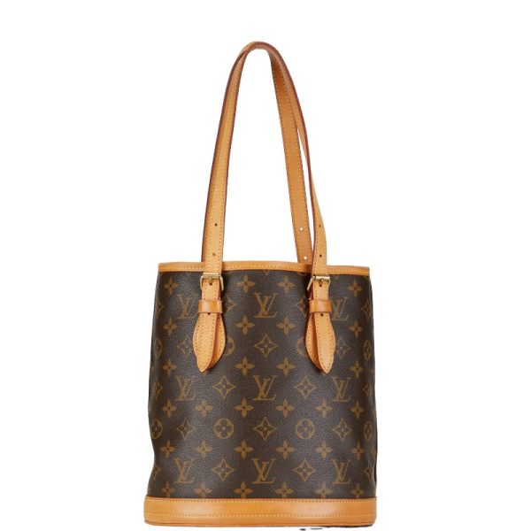 1 0152935 3 Louis Vuitton Monogram Petit Bucket PM Shoulder Bag Brown