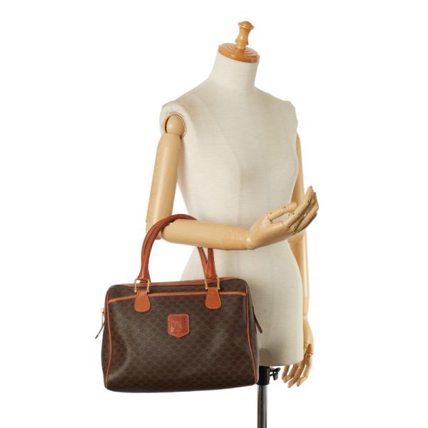 1 0152946 11 Celine Macadam Handbag Brown PVC Leather