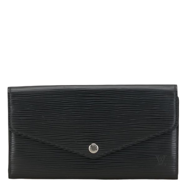 1 0152955 1 Louis Vuitton Epi Portefeuille Sara Long Wallet M60582 Black Leather