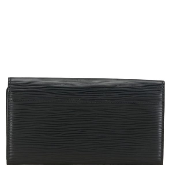 1 0152955 3 Louis Vuitton Epi Portefeuille Sara Long Wallet M60582 Black Leather