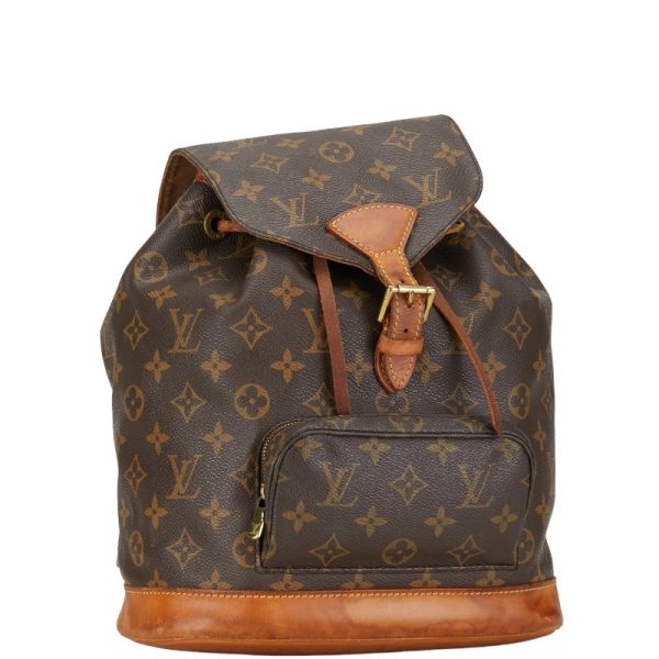 1 0152976 2 Louis Vuitton Montsouris MM Rucksack Backpack M51136 Brown