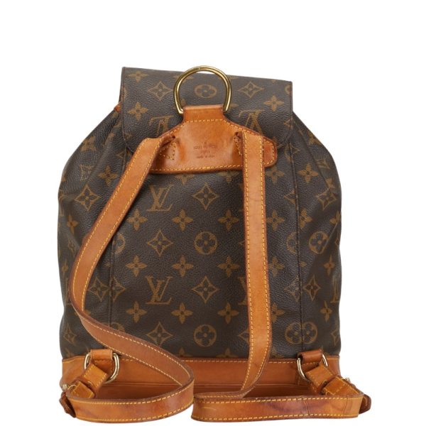 1 0152976 3 Louis Vuitton Montsouris MM Rucksack Backpack M51136 Brown