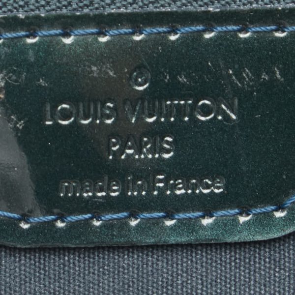 1 0152984 7 Louis Vuitton Monogram Vernis Wilshire PM Handbag M93684 Blue Nuit Green Patent Leather