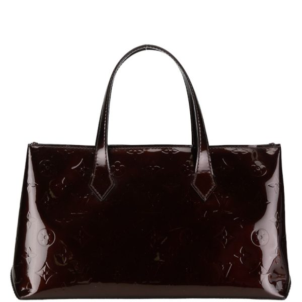 1 0152992 3 Louis Vuitton Monogram Vernis Wilshire PM Handbag M91644 Wine Red Patent Leather