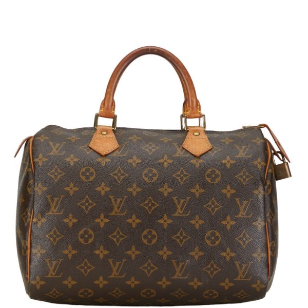 1 0153000 1 Louis Vuitton Monogram Speedy 30 Handbag Brown Leather