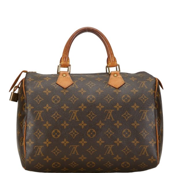 1 0153000 3 Louis Vuitton Monogram Speedy 30 Handbag Brown Leather