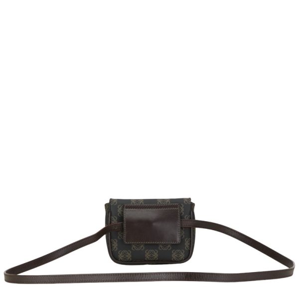 1 0153005 3 LOEWE Anagram Mini Shoulder Bag Black Brown PVC Leather