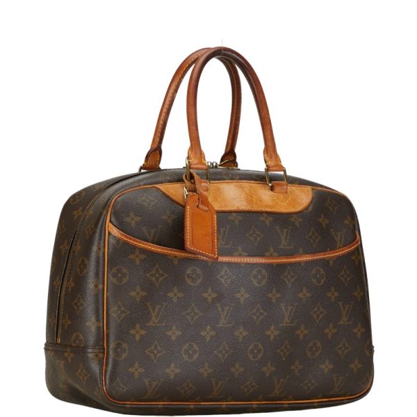 1 0153006 2 Louis Vuitton Monogram Deauville Handbag Brown Leather