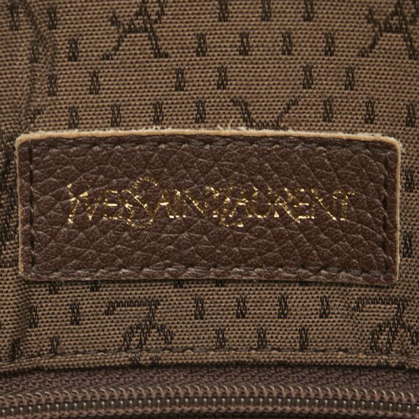 1 0153007 8 Saint Laurent YSL logo handbag brown leather