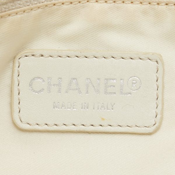 1 0153017 7 CHANEL New Travel Line Handbag Tote Bag Beige Canvas Leather