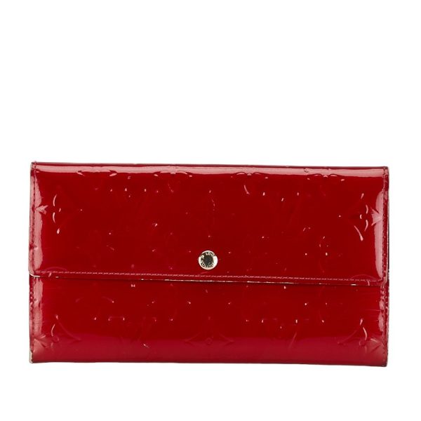 1 0153025 1 Louis Vuitton Vernis Portefeuille Sarah Long Wallet M93530 Red Patent