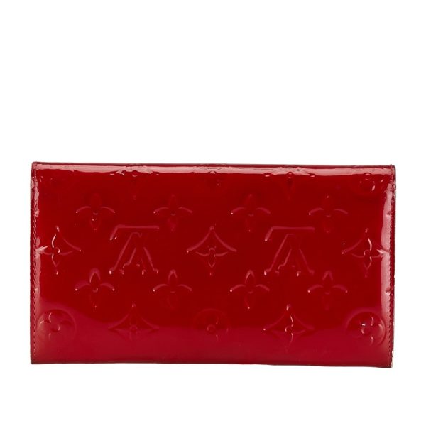 1 0153025 3 Louis Vuitton Vernis Portefeuille Sarah Long Wallet M93530 Red Patent