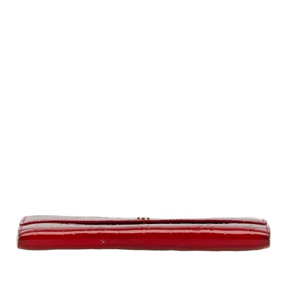 1 0153025 4 Louis Vuitton Vernis Portefeuille Sarah Long Wallet M93530 Red Patent