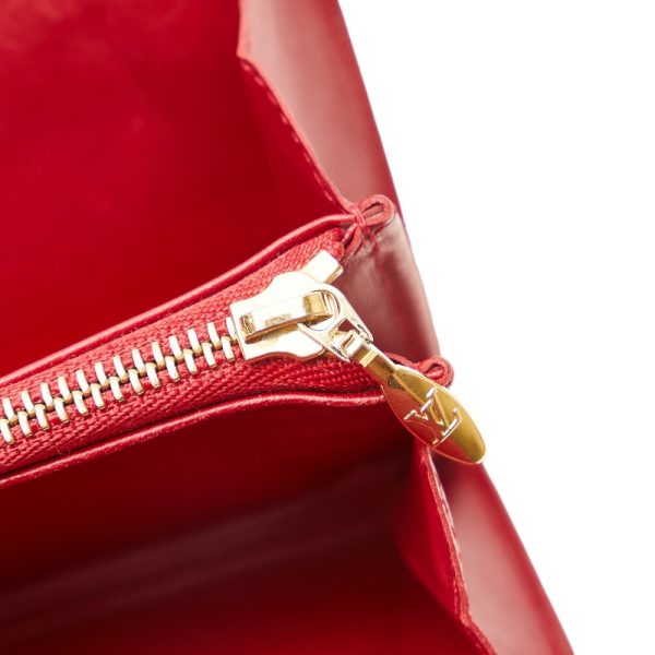 1 0153025 6 Louis Vuitton Vernis Portefeuille Sarah Long Wallet M93530 Red Patent