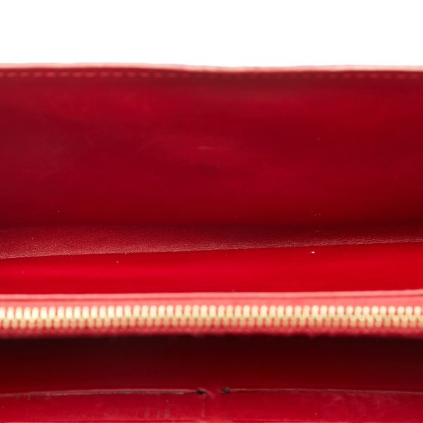 1 0153025 8 Louis Vuitton Vernis Portefeuille Sarah Long Wallet M93530 Red Patent