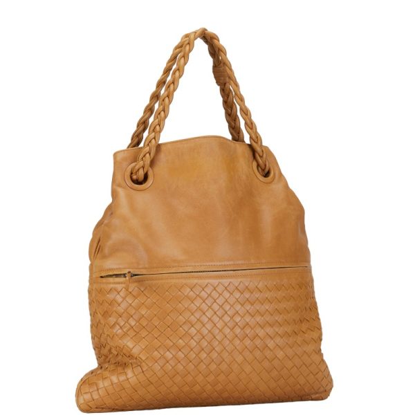 1 0153033 2 Bottega Veneta Intrecciato Handbag Tote Bag Brown Leather