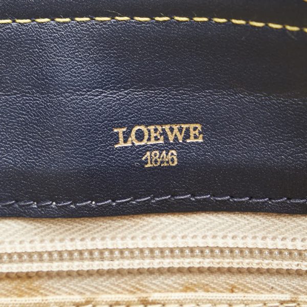 1 0153044 9 LOEWE Anagram Logo Shoulder Bag Navy Leather