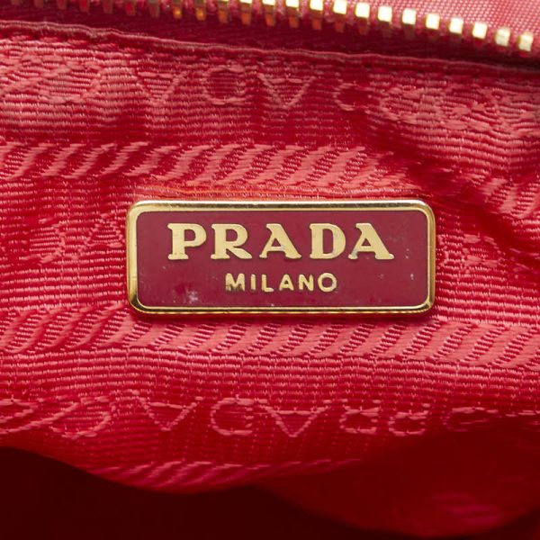 1 0153047 7 Prada Logo Ribbon Pouch 1N1422 Pink Nylon Leather